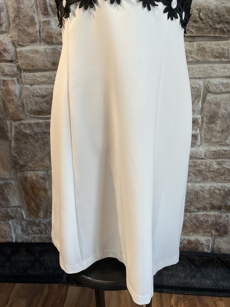 Taylor Black and White Dress with Daisies, Size 10