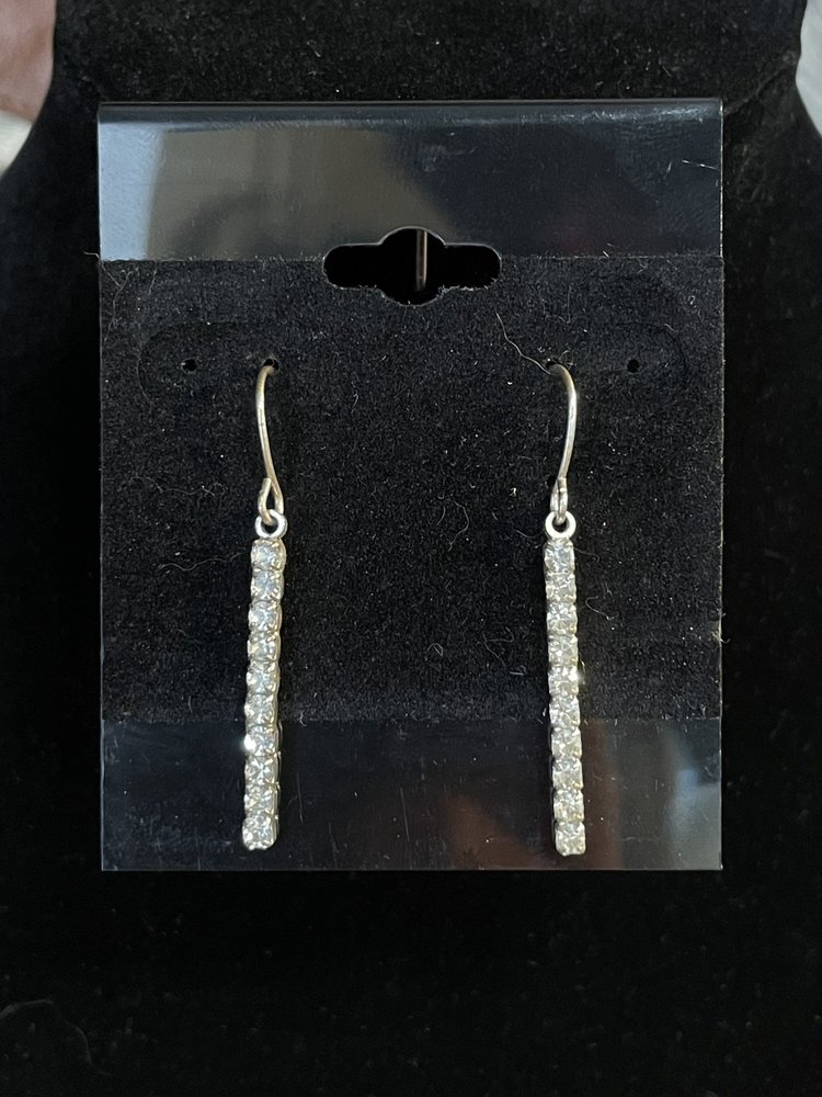 Silver Bling Line Earrings