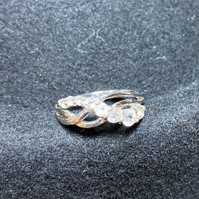 Sterling and cubic zirconia ring Size 7.5