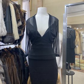 La Scala Black Sheer Bolero Jacket