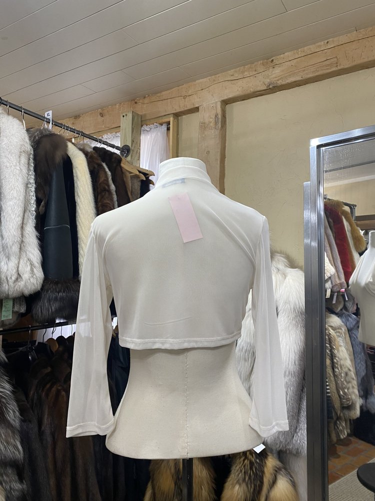 La Scala White Sheer Bolero Jacket