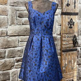 Nine West Cobalt Blue Brocade Dress with Pockets