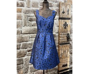 Nine West Cobalt Blue Brocade Dress with Pockets - Elements Unleashed