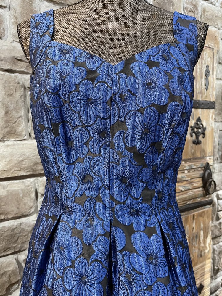 Nine West Cobalt Blue Brocade Dress with Pockets