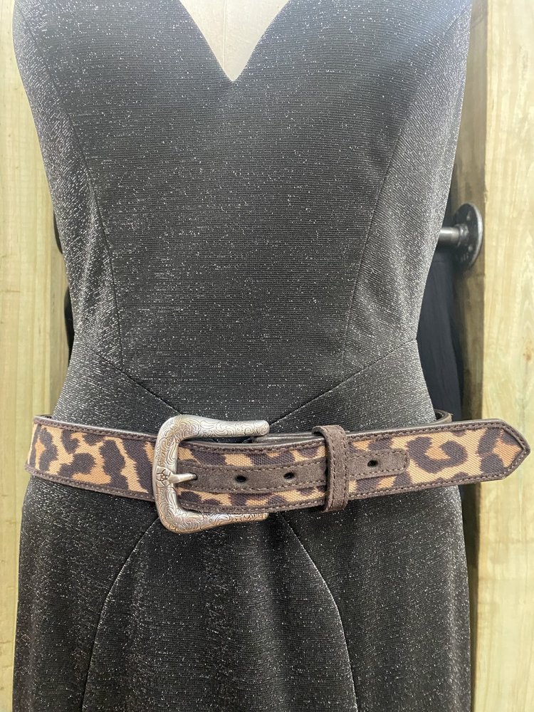 Cheetah Print and Silver Belt, Size M