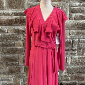 Taylor Fuchsia Pink Wrap Dress