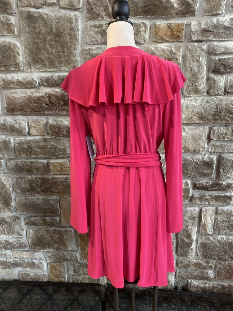 Taylor Fuchsia Pink Wrap Dress