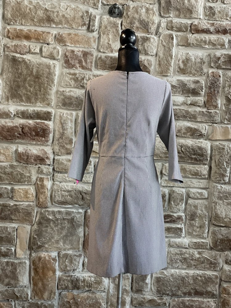 Betsey Johnson Black and White Micro Houndstooth Dress, Size 16W