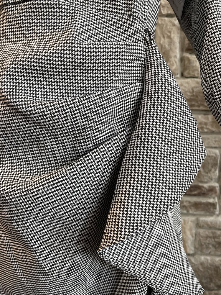 Betsey Johnson Black and White Micro Houndstooth Dress, Size 16W