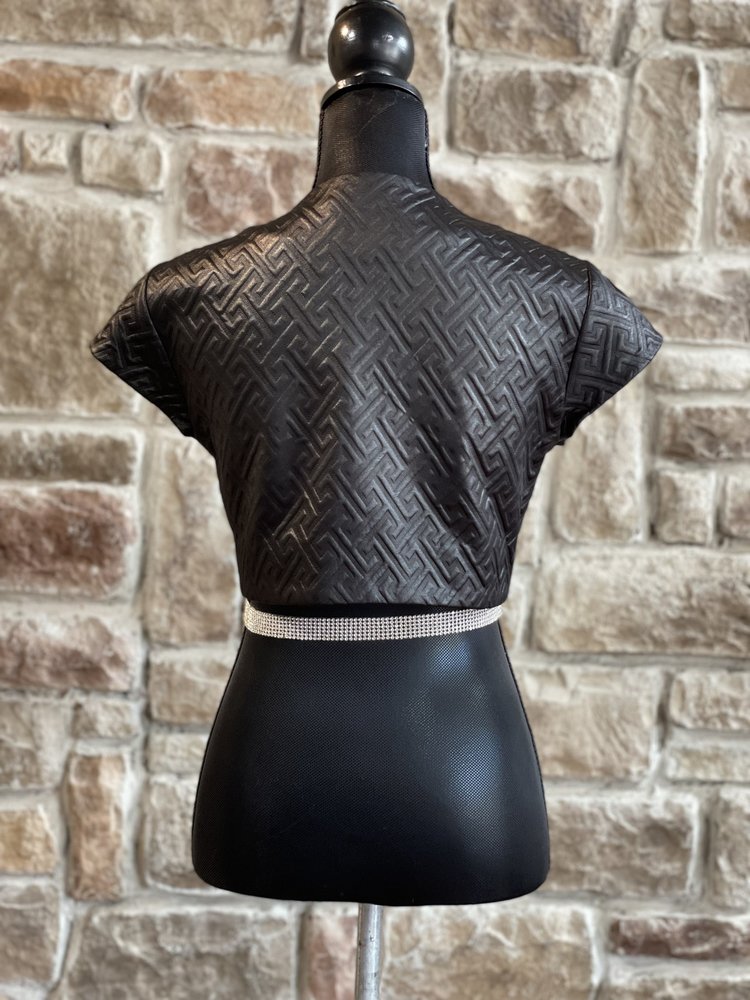 Natori Black Textured Bolero Jacket