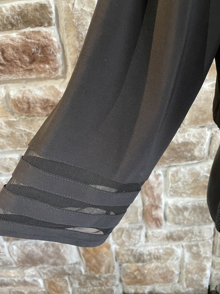 Jessica Howard Black Mesh Cuff Bolero Jacket