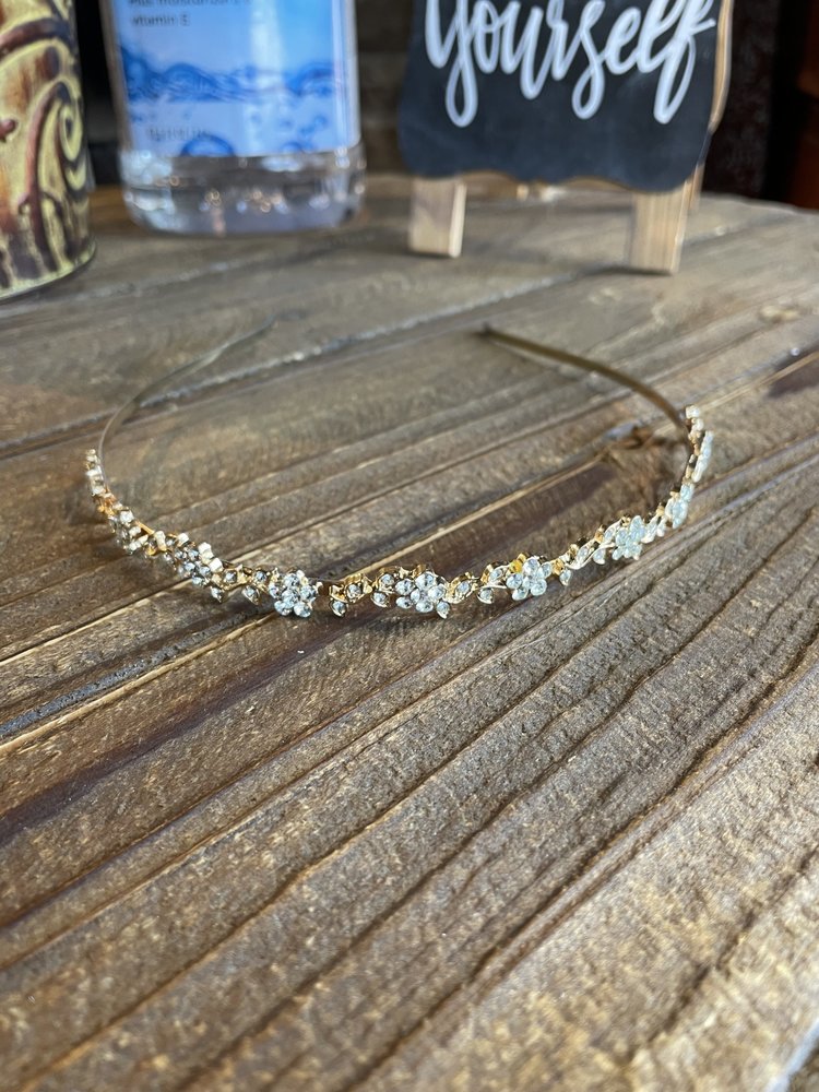 Gold Mini Sparkle Flower Headband