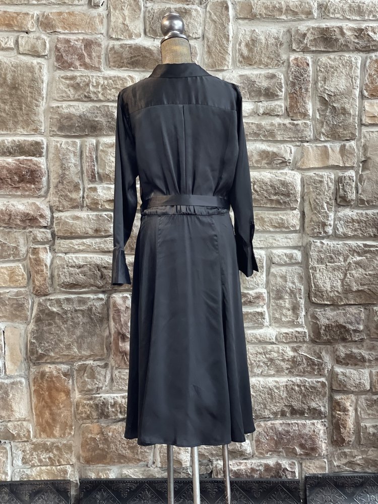 Alfani Black Silky Belted Dress, Size 16