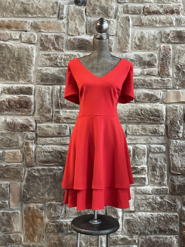 B Darlin Red Tie Back Dress, Size 16W