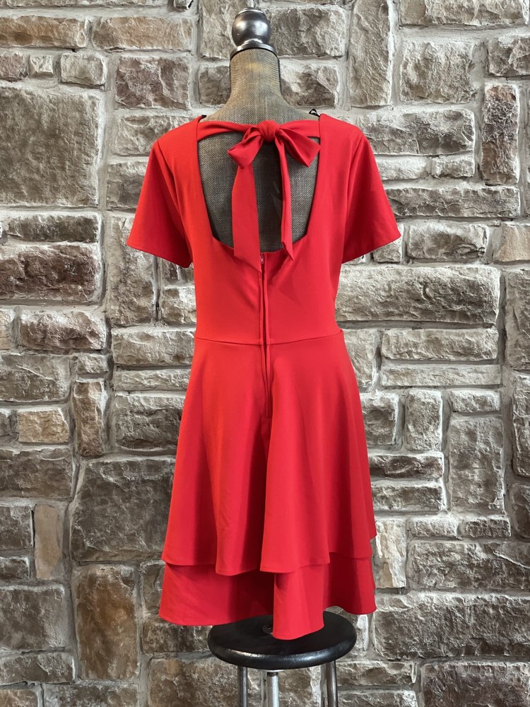 B Darlin Red Tie Back Dress, Size 16W