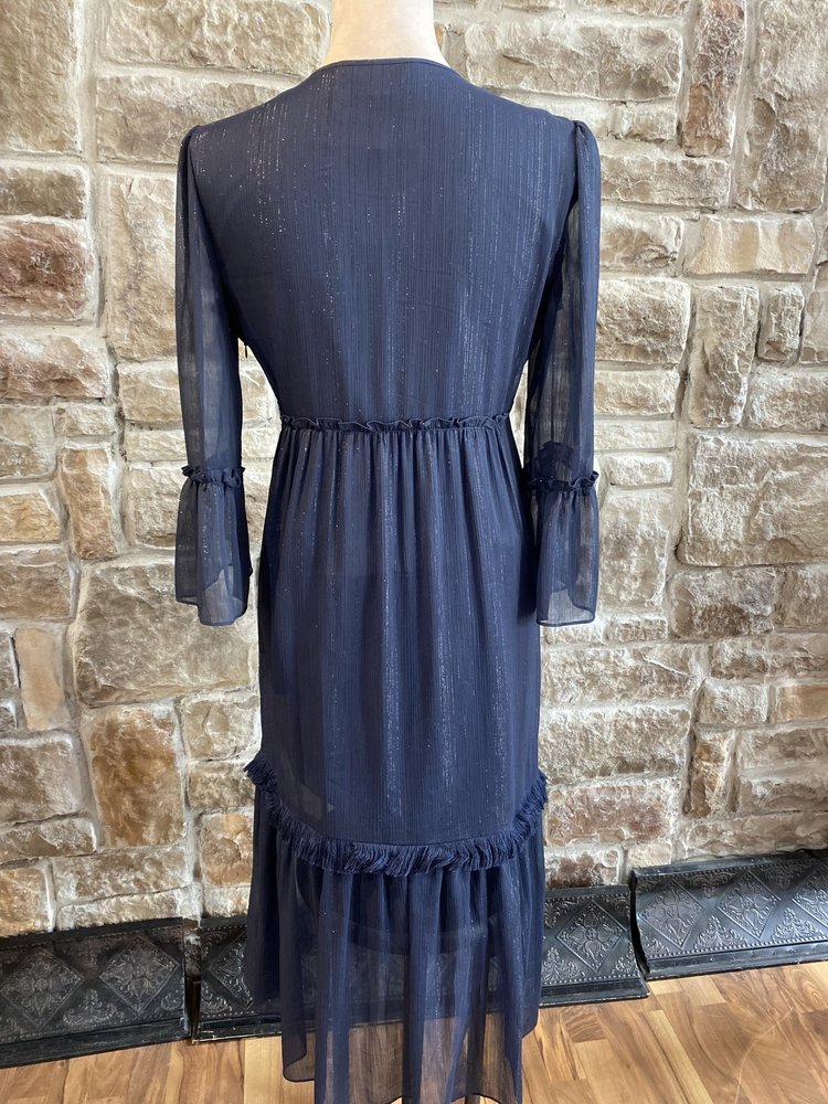 Rachel Zoe Navy Dress with Sparkle Stitching