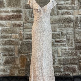 Ralph Lauren Pink Sequin Lace Dress, Size 14