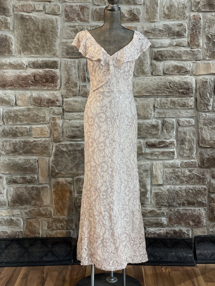 Ralph Lauren Pink Sequin Lace Dress, Size 14