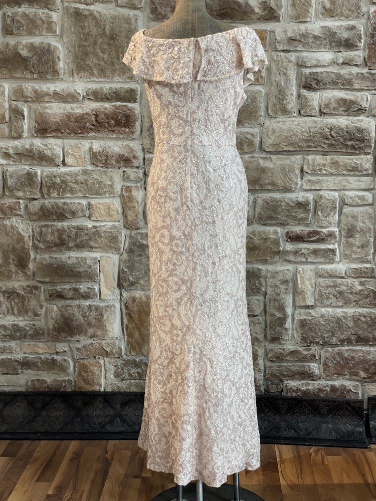 Ralph Lauren Pink Sequin Lace Dress, Size 14