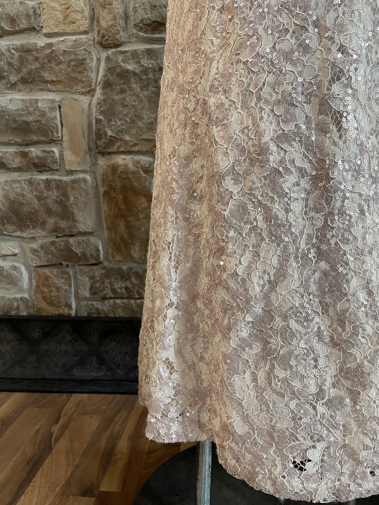 Ralph Lauren Pink Sequin Lace Dress, Size 14