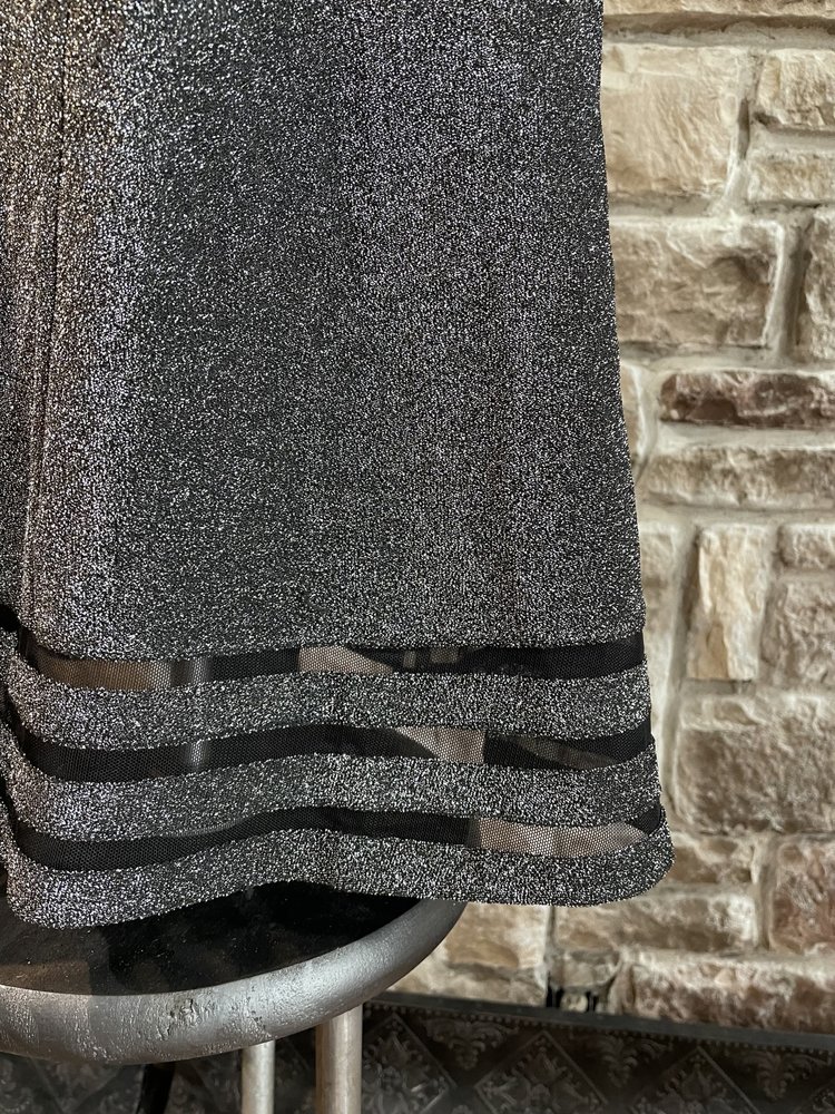 Jessica Howard Silver Glitter Mesh Edge Dress, Size 22W