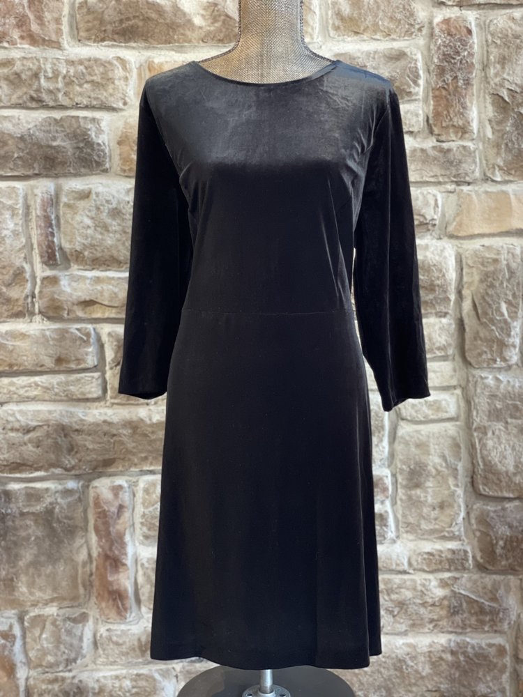 Charter Club Black Velvet Long Sleeve Dress, Size XL