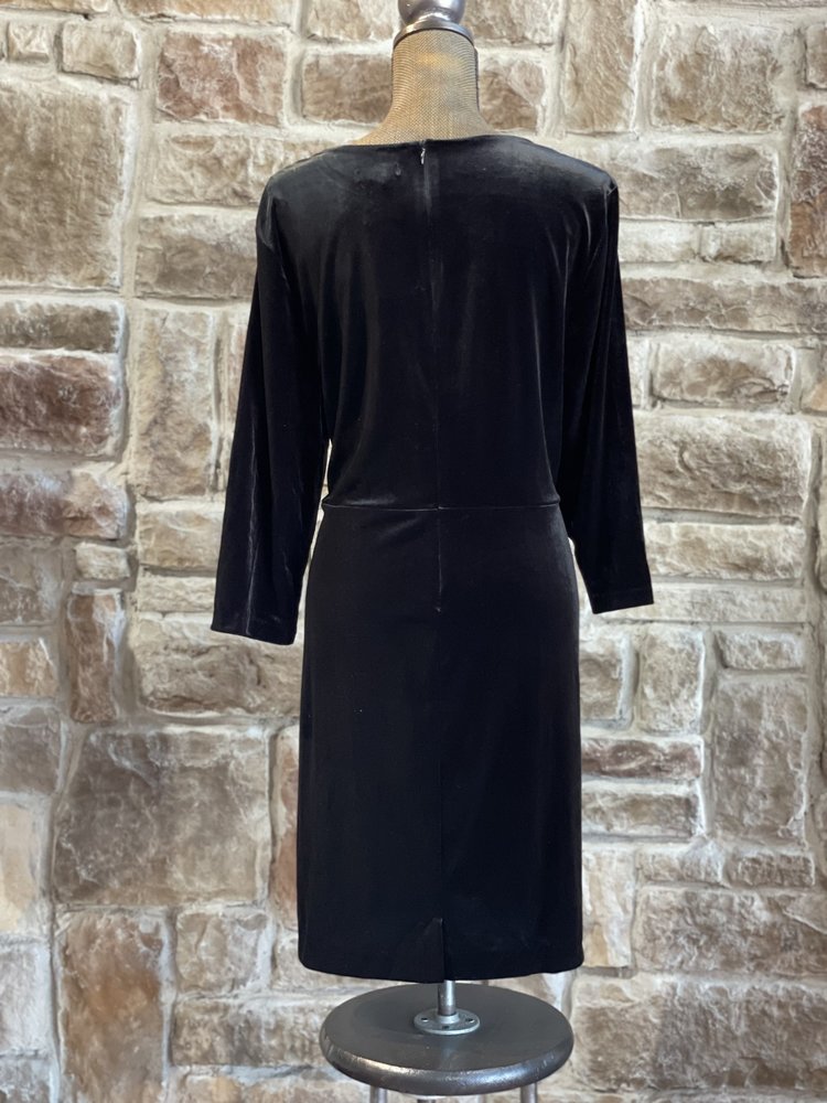 Charter Club Black Velvet Long Sleeve Dress, Size XL