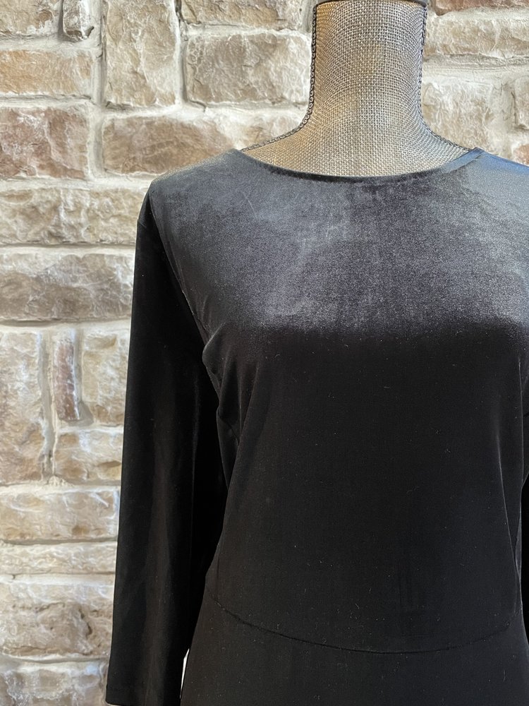 Charter Club Black Velvet Long Sleeve Dress, Size XL