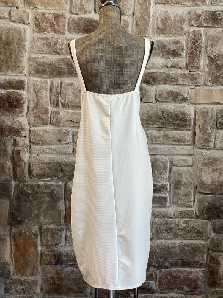 White Gold Detail Ribbed Bodycon Dress, Size 1X