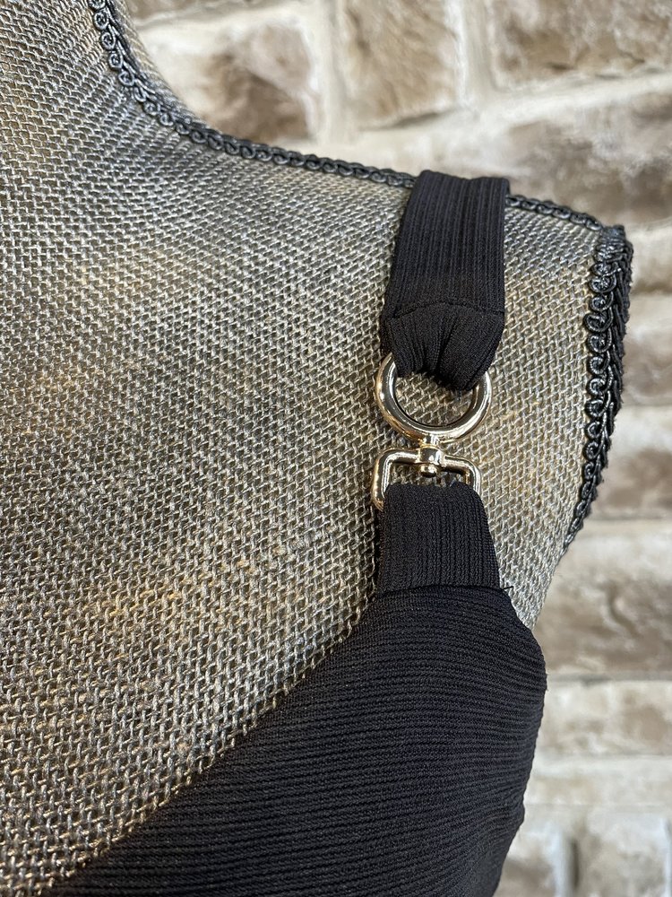 Almost Famous Black Gold Detail Ribbed Bodycon Dress, Size 1X