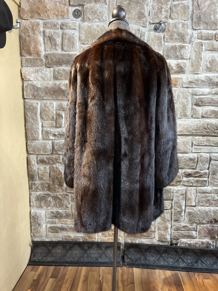 Lakritz & Picus Dark Ranch Mink Stroller w/ Peter Pan Collar, Size XL