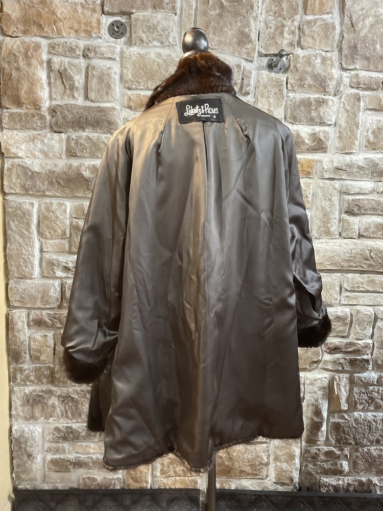 Lakritz & Picus Dark Ranch Mink Stroller w/ Peter Pan Collar, Size XL