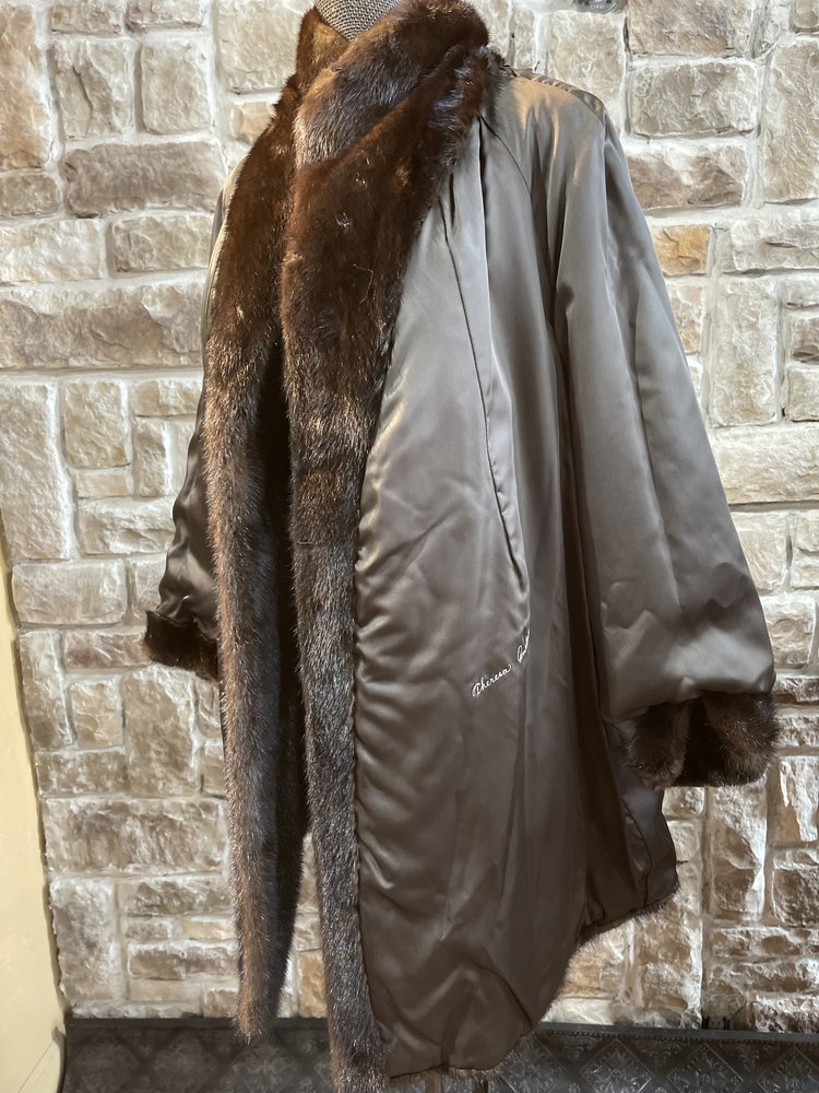 Lakritz & Picus Dark Ranch Mink Stroller w/ Peter Pan Collar, Size XL