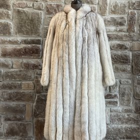 Blue Fox Long Coat, Size Medium