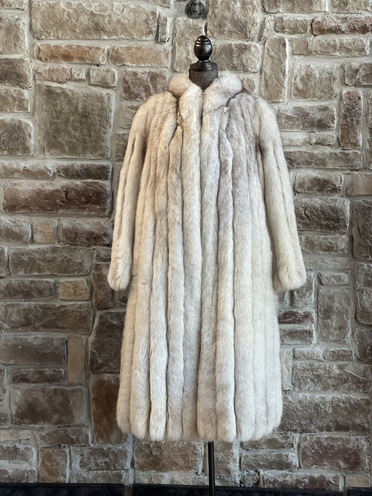 Blue Fox Long Coat, Size Medium