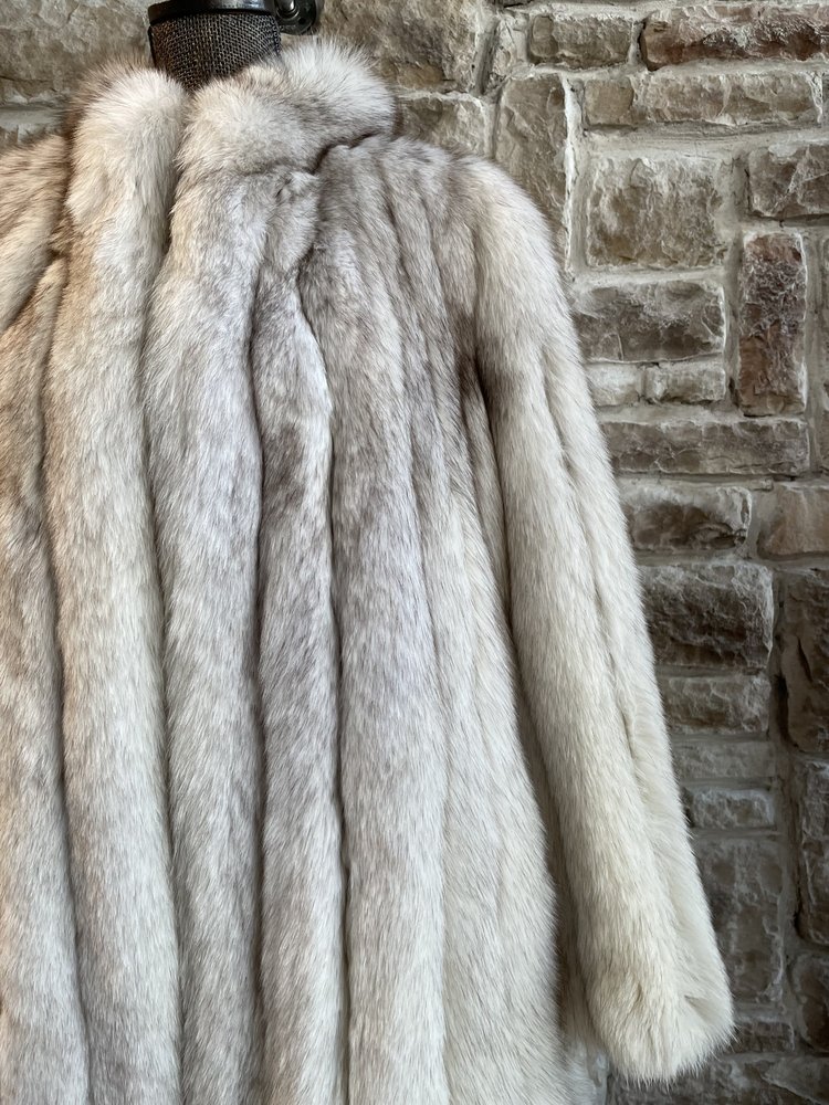 Blue Fox Long Coat, Size Medium