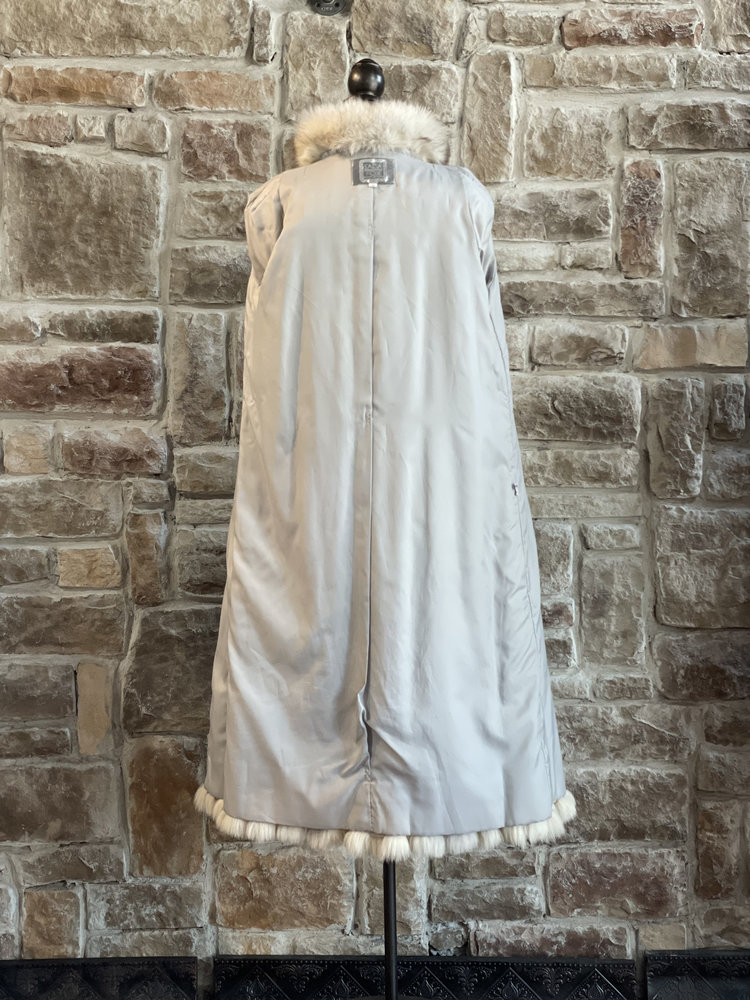 Blue Fox Long Coat, Size Medium