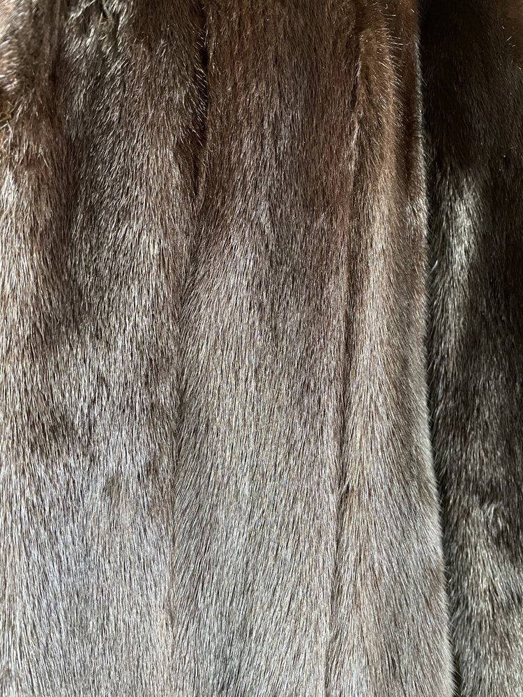 Donel San Diego Very Dark Ranch Mink Slit Cuff Coat, Size L