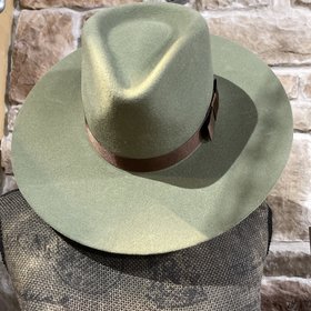 Twister Olive Pinch Front Panama Hat