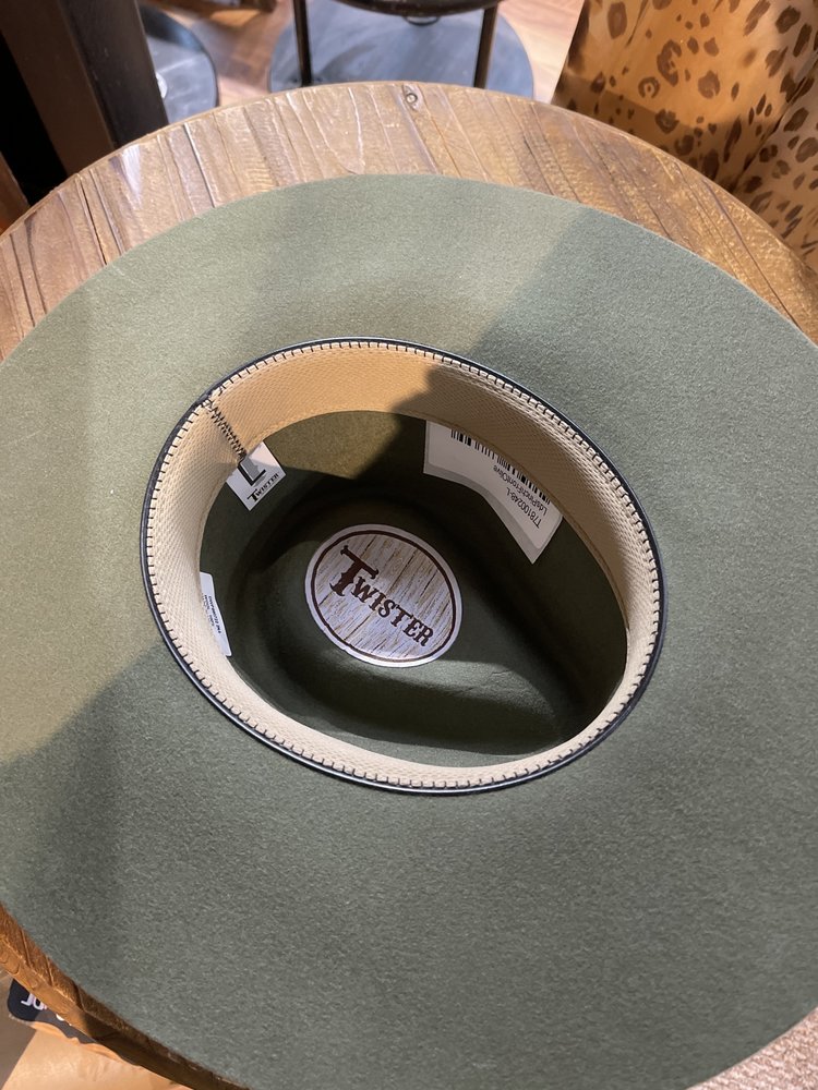 Twister Olive Pinch Front Panama Hat