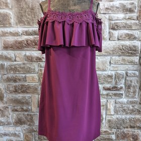 BCX Plum Off the Shoulder Sheath, Size 1X