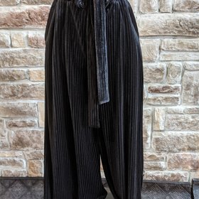 Rachel Roy Black Velvety Wide-Leg Pants