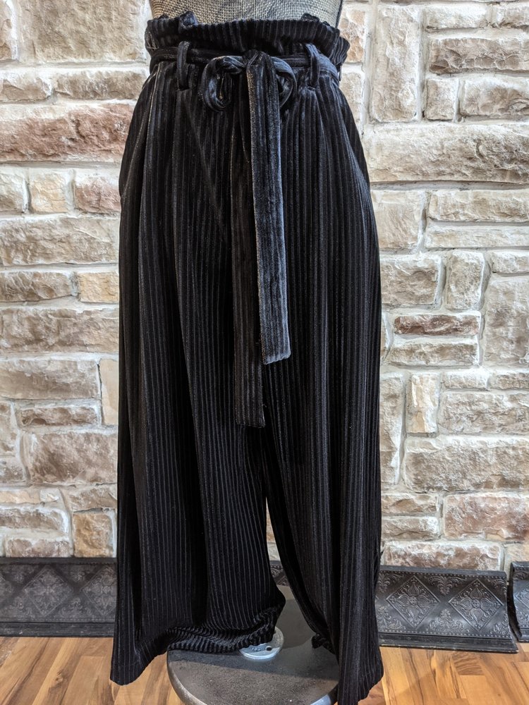 Rachel Roy Black Velvety Wide-Leg Pants