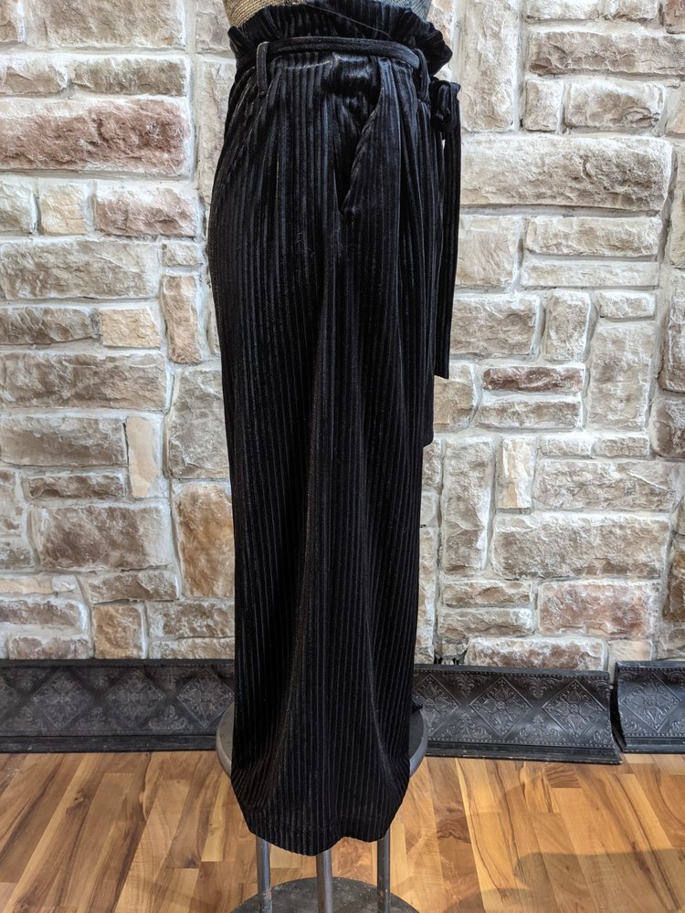Rachel Roy Black Velvety Wide-Leg Pants