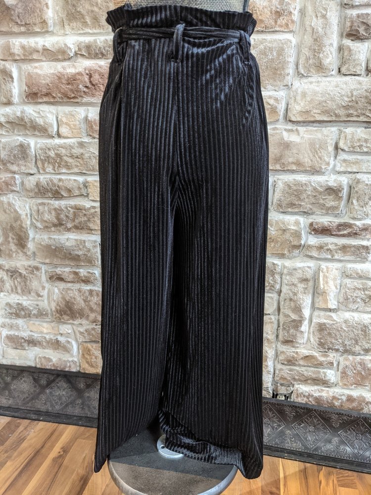 Rachel Roy Black Velvety Wide-Leg Pants
