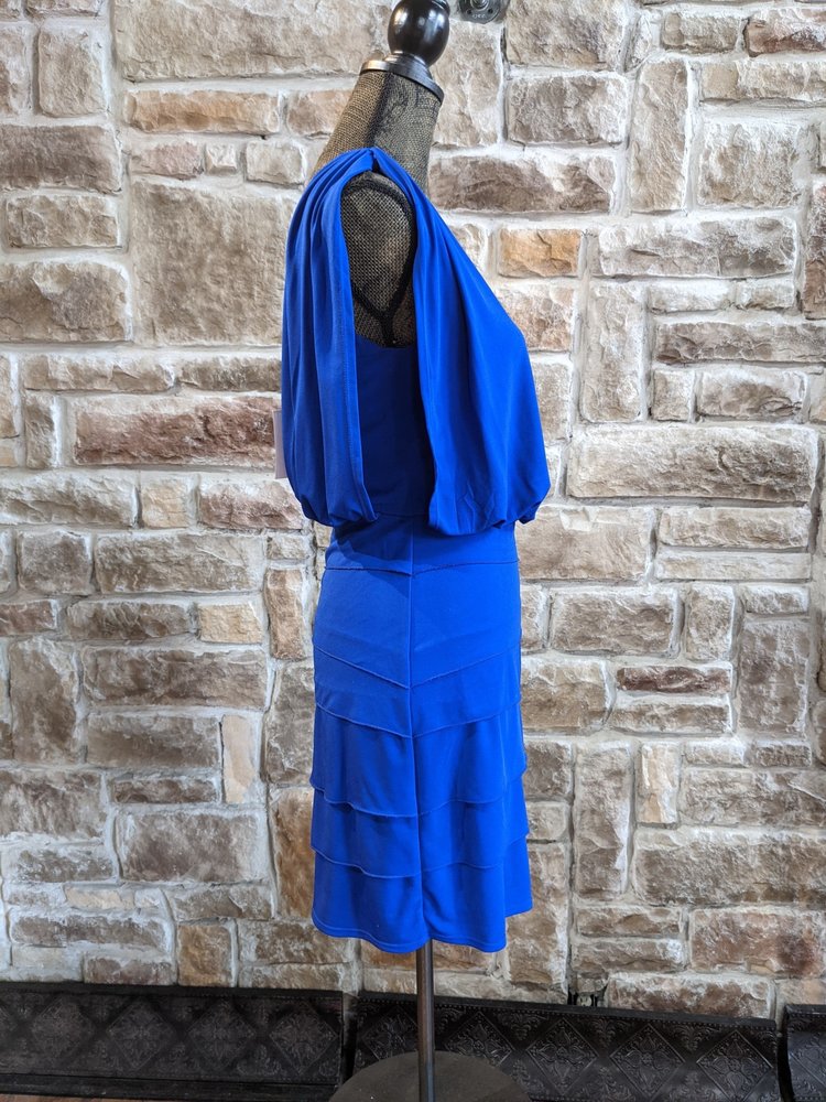 Caché Royal Blue Jersey Knit Popover Dress, Size 4