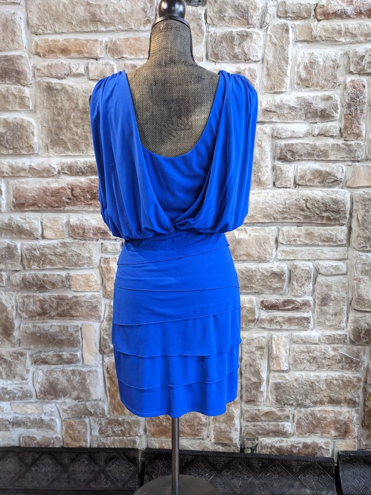 Caché Royal Blue Jersey Knit Popover Dress, Size 4