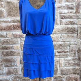 Caché Royal Blue Jersey Knit Popover Dress, Size 4