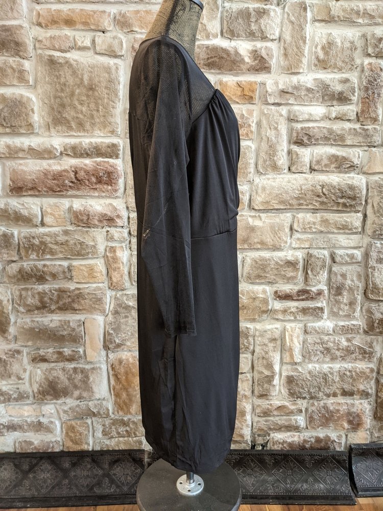 INC Black Faux-Wrap Sheath, Size 2XL