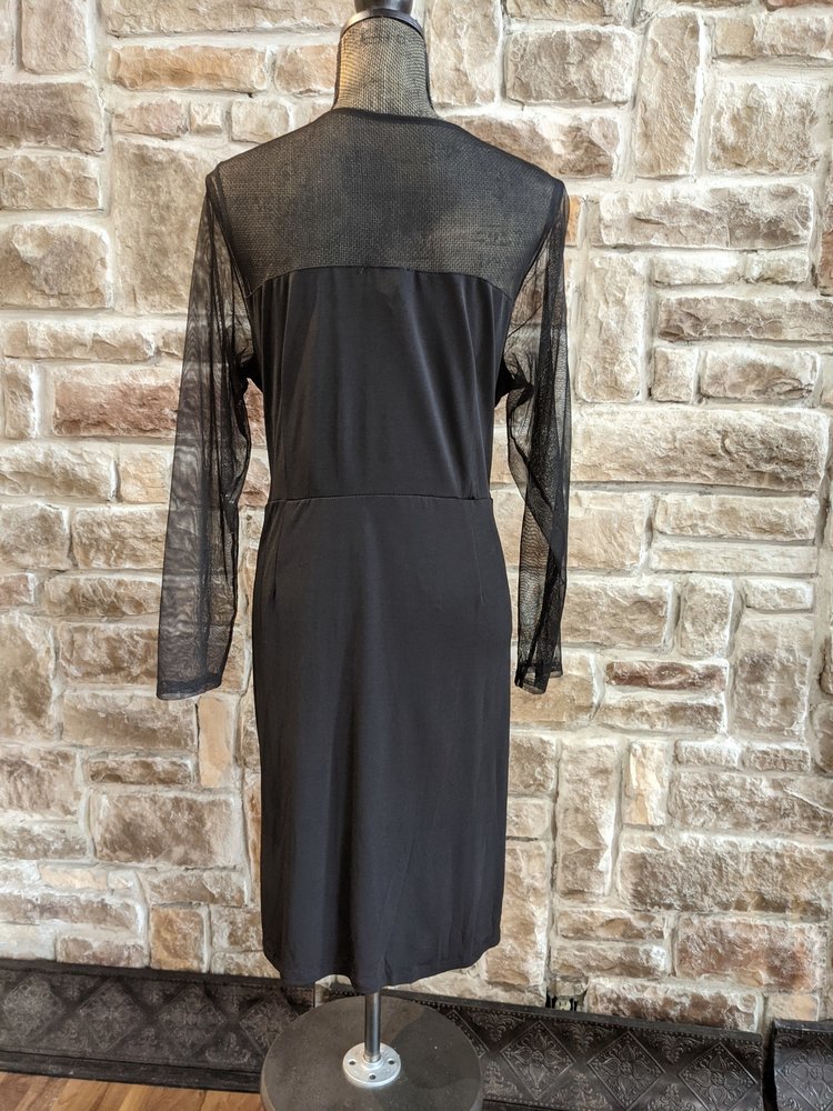 INC Black Faux-Wrap Sheath, Size 2XL